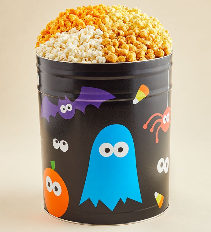 Happy Halloween 3 1/2 Gallon 4 Flavor Popcorn Tin